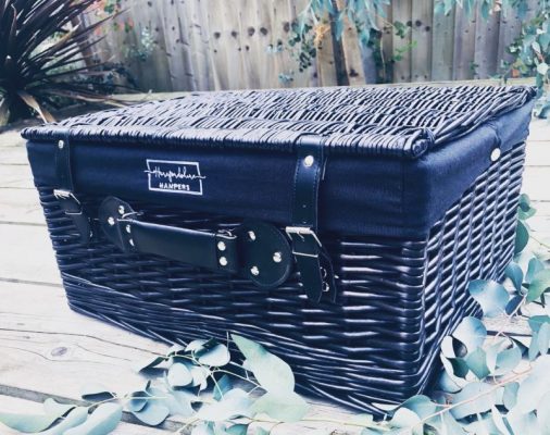Embroidered Logo on lining of hamper - great news - we can incorporate your company logo for corporate orders